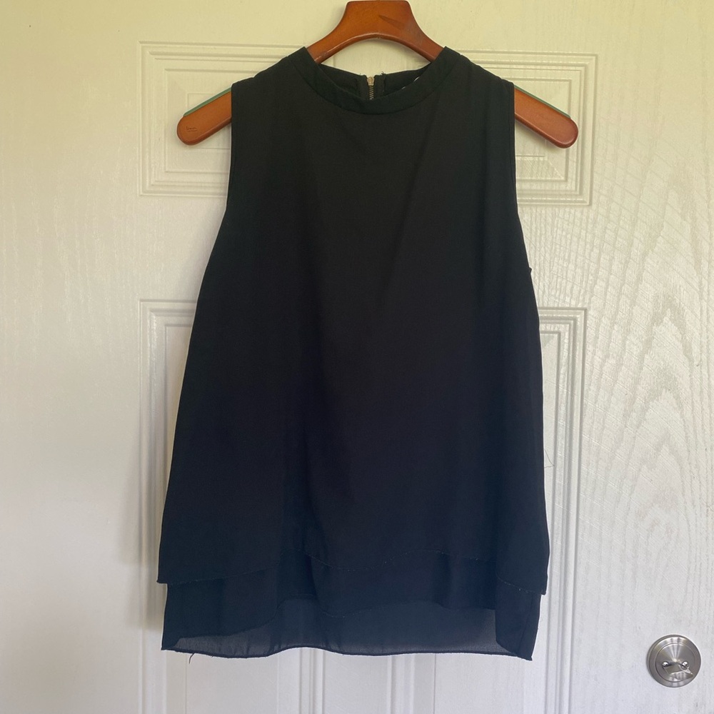 Stella Luce Black Layered Sleeveless Blouse